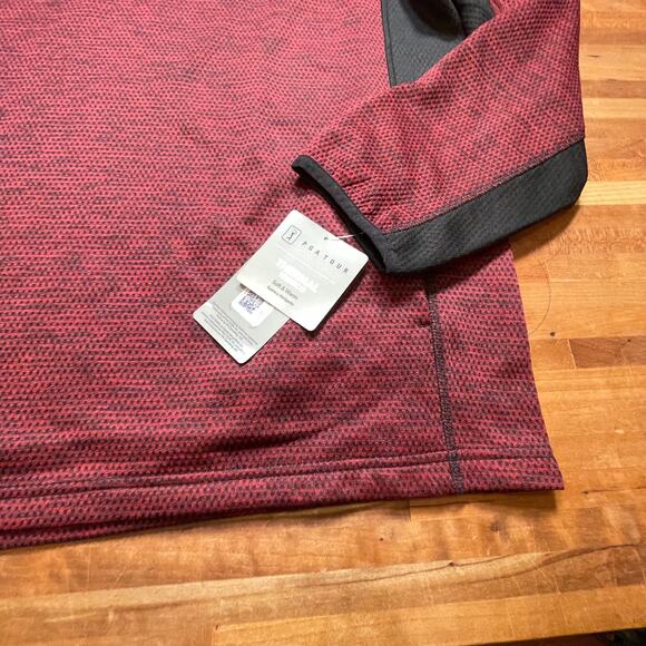 PGA TOUR Men's Two-Tone Quarter-Zip Golf Pullover red M - Picture 5 of 11